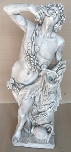 large stone baccus stone statue in antique finish